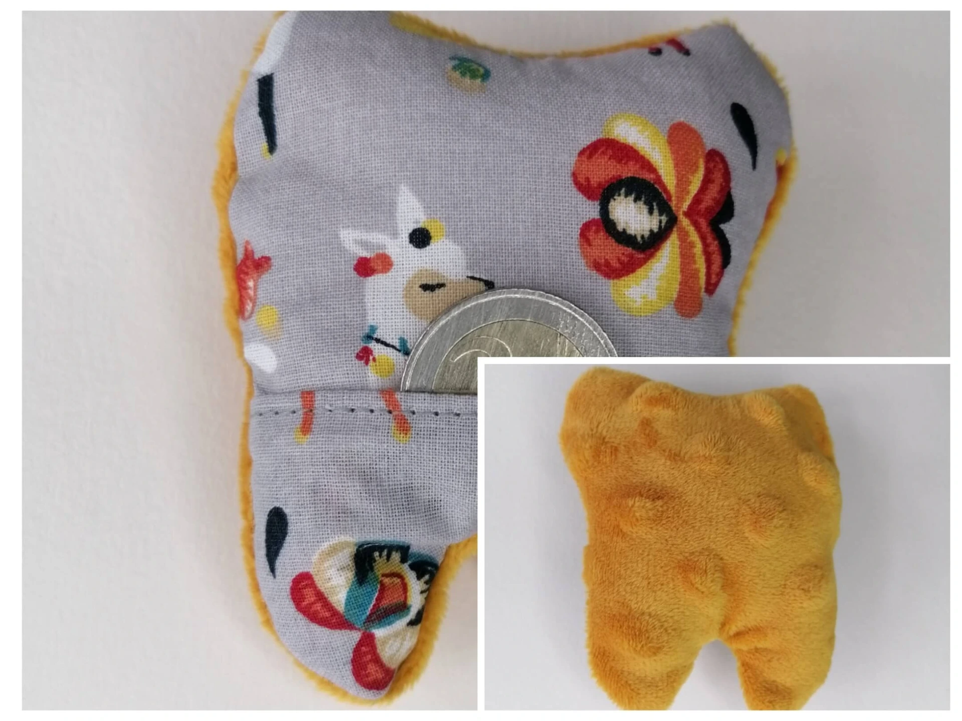 Pochette à dent de lait en tissu - Collection Animaux mignons (5)