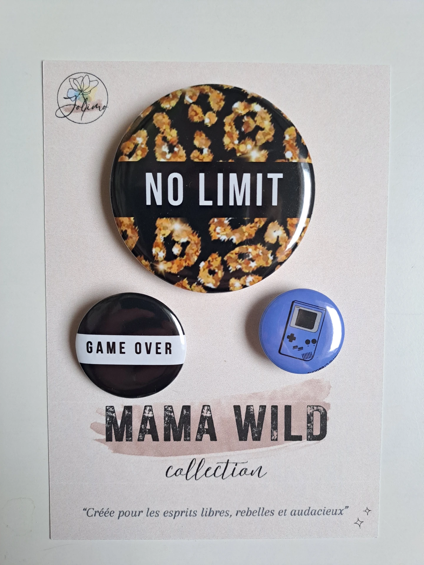 Pack Collection MAMA WILD - Set de 3 badges (90's Arcade)