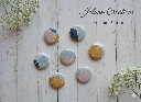Badge épingle en tissu upcyclé - Collection Géométrie Douce Scandinave