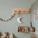 Suspension Lune en argile - Décoration murale chambre enfant
